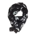 Mode Kvinder Kranie Tørklæde Lang Chiffon Sjal Wrap 150x70cm (Sort og Hvid)