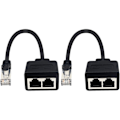 Miniatyrbilde 1 av 5: RJ45 Nettverks Splitter Kabel, RJ45 1 Hann til 2 Hunn for Ethernet Cat 5/CAT 6 LAN Ethernet Kabel Forlenger Bla gjennom Online (Bruk Samtidig (1 Par)