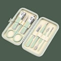 Miniatyrbild 2 av 4: Manikyrset 7 delar Professionell nagelklippare Kit Pedikyrvård Verktyg - Rostfritt stål Skötselverktyg för resor (1 set, Grön)