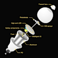 Miniatyrbillede 2 af 4: 4 stk. LED-pære - Uspecificeret - E27 - 12W - 3000K - Lyssensor og PIR