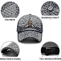 Miniatyrbillede 4 af 5: Unisex Åndbar Fuld Mesh Hat, Hurtigtørrende Løbehat, Sommer Mesh Baseball Cap Justerbar Kølende Vandsportshat Dark grey