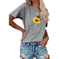 Miniatyrbilde 2 av 4: T-skjorter for kvinner Grafisk Kortermet Rund Hals Casual Sommer Topper