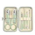 Miniatyrbild 1 av 4: Manikyrset 7 delar Professionell nagelklippare Kit Pedikyrvård Verktyg - Rostfritt stål Skötselverktyg för resor (1 set, Grön)