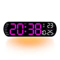 LED digital väggklocka - med temperatur, datum rosa pink