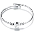 Miniatyrbillede 1 af 4: Elegant Sølv Kærlighedshjerte 26 Initial Bogstav Alfabet A-Z Manchet Armbånd Åben Armring Justerbar Smykkegave