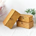 Miniatyrbillede 3 af 4: Rattan Opbevaringskurv med Låg, Små Flettede Opbevaringskurve med låg, Søgræs Flettede Hyldekurve, Multifunktionel Opbevaringsboks til hylder