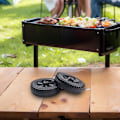 Miniatyrbild 3 av 5: BBQ ugnshjul 2 st gasgrillhjul reservdelar plast multifunktionella grillhjul (svarta)