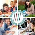 Miniatyrbild 7 av 7: 4 st 4 i 1 Multikulspetspenna, 4-färgs indragbara kulspetspennor för kontorsskolmaterial Studenter Barn Present