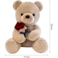 Miniatyrbillede 5 af 5: Sød og krammelig bamse, 25 cm med rose. Blød pelsbamse. Udstoppede bamse. Lavet af