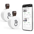 Miniatyrbild 1 av 4: 2 st Trådlös Termometer Hygrometer, Mini Bluetooth 5.0 Fuktighetssensor med Dataexport & Varningar för iOS Android