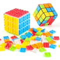 Miniatyrbild 4 av 4: 3x3 Bygg-på-klossar Magics Cube, Speed ​​Rubix Cube Hjärngympa Pussel Och Klossar Leksak För Barn Vuxna Present Svart