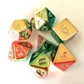 Miniatyrbilde 9 av 9: Gullbelagte terninger terning sett MULTICOLOR flerfarget multicolor