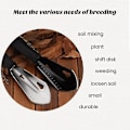 Miniatyrbilde 5 av 5: Multifunksjonell Mini Hagespade Ergonomisk Grepshåndtak Bærbar Liten Håndspade Havgraving Jord Hjemmeplanteverktøy silver