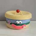 Miniatyrbilde 5 av 5: Oppbevaringskurv for skrivebord med lokk, vevd snackboks, stuebord, oppbevaring av ullleker