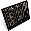 Miniatyrbillede 1 af 5: Velour smykke display til halskæder, armbånd, øreringe og andet tilbehør (sort, 37 x 30 cm)