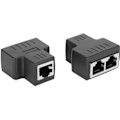 Miniatyrbilde 1 av 4: 2 stk. Ethernet-kabeladapter LAN-kontakt Skjøteledd RJ45 Hun-grensesnitt for Internett-ledning (Svart)-DBA