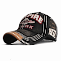Miniatyrbillede 2 af 5: Bomuldsbroderet Patch Vaskbar Justerbar Baseball Cap Black