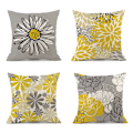 Pikkukuva 1 / 6: Tyynynpäällinen - Pellava - 4 kpl:n setti - Harmaa - Neliö - Boho-kuvio - 45x45cm