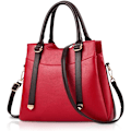 Miniatyrbillede 1 af 7: Damehåndtasker, Elegant Tote Bag med Top-Håndtag, Skuldertaske, Patent Læder Håndtaske, Arbejdstaske til Damer Rojo vino