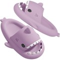 Miniatyrbild 1 av 7: Hajtofflor för pojkar och flickor, Shark Flip Flops för män och kvinnor, Shark Slippers, Bekväma halkfria pool-hajsandaler med tjock sula för sommaren Purple 40/41