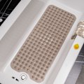 Miniatyrbillede 1 af 3: Skridsikker bademåtte til badekar, 100 x 40 cm ekstra lang brusemåtte, anti-skimmel, maskinvaskbar badeværelsesbademåtte med sugekopper og drænhuller Grey