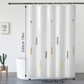 Miniatyrbillede 2 af 5: Bruseforhæng Badeværelsesforhæng Vandtæt Polyester Badeforhæng med 12 Kroge til Brusebad og Badeværelse 180x200CM Hvid 240*200