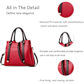 Miniatyrbillede 6 af 7: Damehåndtasker, Elegant Tote Bag med Top-Håndtag, Skuldertaske, Patent Læder Håndtaske, Arbejdstaske til Damer Rojo vino