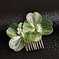 Miniatyrbilde 4 av 5: Brudehårkam i koreansk stil med blomsterdekor, sklisikker design, hårspenne, retro bryllupshodeplagg Silver