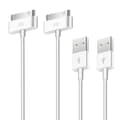 2X Ladekabel for Eldre iPhones og iPads 30-pin USB-kabel Hvit