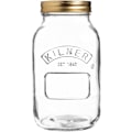 Miniatyrbillede 1 af 3: Sylteglas 1L (1000ml) Rundt Glas med Skruelåg til Konservering og Opbevaring af Marmelade, Chutney og Små Syltede Frugter 1000ml