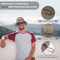 Miniatyrbild 2 av 4: Solhatt i bomull UV-skydd Sommarhattar Strandhatt Safari Boonie Hatt Hopfällbar Fiskehatt med Andningsbart Mesh och Justerbar Hakrem Khaki