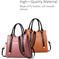 Miniatyrbillede 3 af 7: Damehåndtasker, Elegant Tote Bag med Top-Håndtag, Skuldertaske, Patent Læder Håndtaske, Arbejdstaske til Damer Rosa