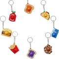 8 st Mini Pop it Nyckelringar, Mini Mat & Dryck Fidget Sensorisk Tryckleksak, Fidget Stress Relief Nyckelring Present till Barn