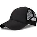 Miniatyrbillede 1 af 5: Mesh Hurtigtørrende Kasket Trucker Hats Justerbar Hat, Sort