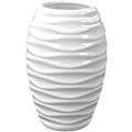Miniatyrbild 1 av 3: Vit 20cm Keramisk Vas Cylinder Präglad Form Glasyr Blomsterarrangemang Vaser Hem Dekorativ Prydnad