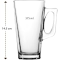Pikkukuva 2 / 3: Suuret Latte Lasikahvikupit - 375 ml (12,6 oz) - Lahjapakkaus, 2 Latte-lasia