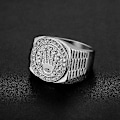 Miniatyrbilde 3 av 5: Ringer For Menn Hip Hop Sølv Kongekrone Knust Hjerte Fingerring