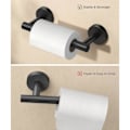 Pikkukuva 3 / 5: Musta WC-paperiteline seinälle, matta musta kylpyhuoneen WC-paperiteline, kaksoistanko, kääntyvä WC-paperirullan pidike