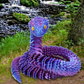 Miniatyrbilde 3 av 3: 3D-printet slange, 45 cm, fleksibel slange fidget leke, realistisk slangeleke, falske 3D-printede plastslanger slangemodell, dekorasjoner Laser violet
