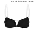 1:a Usynlig Push Up Silikone BH til Kvinder med Transparent Sort B Sort B Black