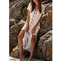 Miniatyrbild 3 av 4: Sommar Bomull Broderad Blommig Lös Kaftan Boho Strand Bikini Cover Up Klänning Plus Size Morgonrock för Kvinnor