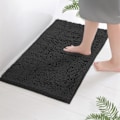 Miniatyrbild 2 av 5: Badrumsmatta - Extra mjuk plysch bad dusch badrumsmatta, Chenille mikrofibermaterial, superabsorberande lurvig badmatta (40x60cm, Svart)