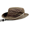 Miniatyrbild 1 av 4: Solhatt i bomull UV-skydd Sommarhattar Strandhatt Safari Boonie Hatt Hopfällbar Fiskehatt med Andningsbart Mesh och Justerbar Hakrem Brown
