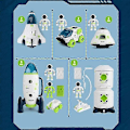Miniatyrbild 4 av 5: Leksaksraket Rymdskepp Astronaut Leksak Barn Tidig Utbildning Leksak Födelsedagspresent För Pojkar Flickor A