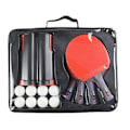 Miniatyrbild 1 av 4: Pingisracket - Professionell - Set med 4 racketar - 8 bollar - Portabel - Röd