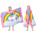 Miniatyrbild 1 av 4: Barn Bomulls Handdukar med Huva | Supermjuk & Tjock & Superabsorberande | 127 x 76 cm Strandbad Handdukar för Flickor Pojkar Åldrar 3-12, Pink