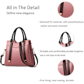 Miniatyrbillede 6 af 7: Damehåndtasker, Elegant Tote Bag med Top-Håndtag, Skuldertaske, Patent Læder Håndtaske, Arbejdstaske til Damer Rosa