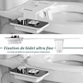 Miniatyrbillede 3 af 4: Ikke-elektrisk bidet-sprøjte med selvrensende dobbelte indtrækkelige dyser - Justerbar trykknap til koldt vand - Sort