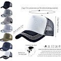 Miniatyrbillede 2 af 4: 5 Panel Baseball Cap, Mesh Cap, Justerbar Snapback, Mesh Ensfarvet Unisex Blanco negro