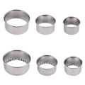 Miniatyrbilde 2 av 2: Kakeutstikkere, Sett med 3, Kakekjeksutstikker, Hjemmebaking, Kakedekorering, Fondantglasur, Runde Sirkel Krusete Rustfritt Stål Utstikkere